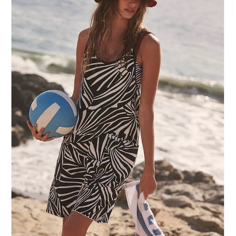 FP Movement by Free People Black and White Zebra Jumpsuit